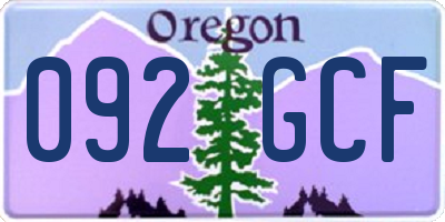 OR license plate 092GCF