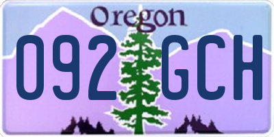 OR license plate 092GCH