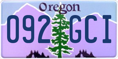 OR license plate 092GCI