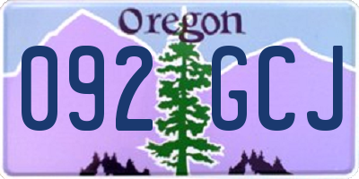 OR license plate 092GCJ