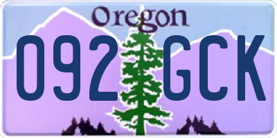 OR license plate 092GCK
