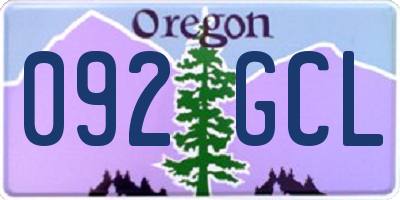 OR license plate 092GCL