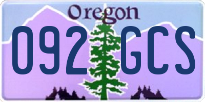 OR license plate 092GCS