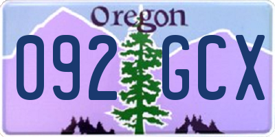 OR license plate 092GCX