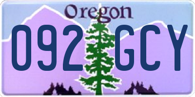 OR license plate 092GCY