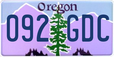 OR license plate 092GDC