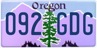 OR license plate 092GDG