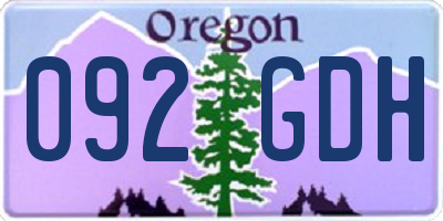 OR license plate 092GDH