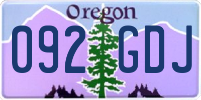 OR license plate 092GDJ
