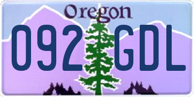 OR license plate 092GDL