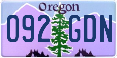 OR license plate 092GDN