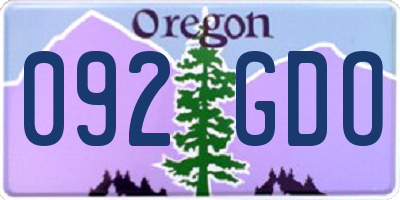 OR license plate 092GDO