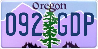 OR license plate 092GDP