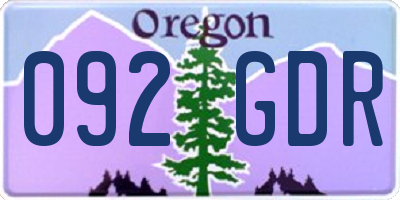 OR license plate 092GDR