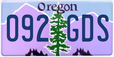 OR license plate 092GDS