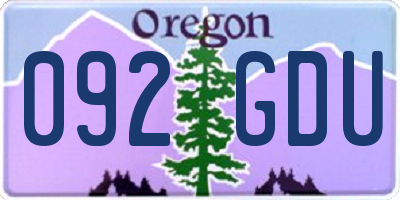 OR license plate 092GDU