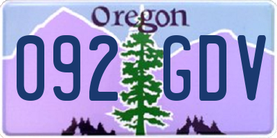 OR license plate 092GDV