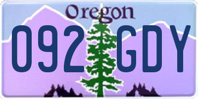 OR license plate 092GDY