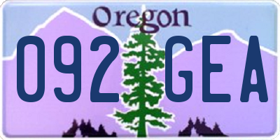 OR license plate 092GEA