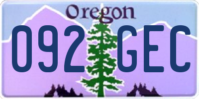OR license plate 092GEC