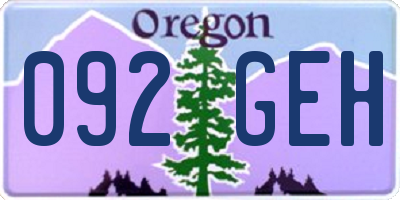 OR license plate 092GEH