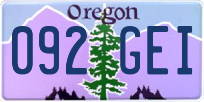 OR license plate 092GEI
