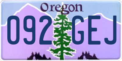 OR license plate 092GEJ