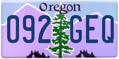 OR license plate 092GEQ