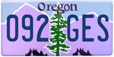 OR license plate 092GES