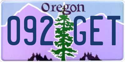 OR license plate 092GET
