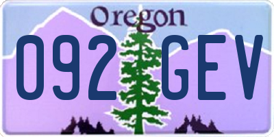 OR license plate 092GEV