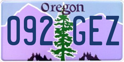 OR license plate 092GEZ