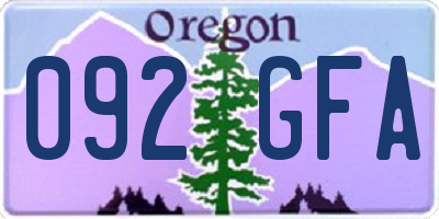 OR license plate 092GFA