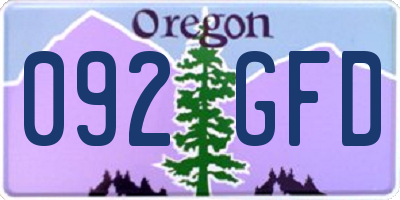 OR license plate 092GFD