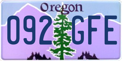 OR license plate 092GFE