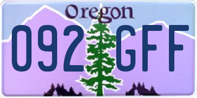 OR license plate 092GFF