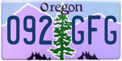 OR license plate 092GFG