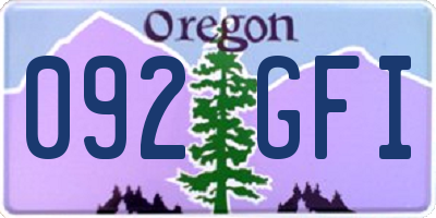 OR license plate 092GFI