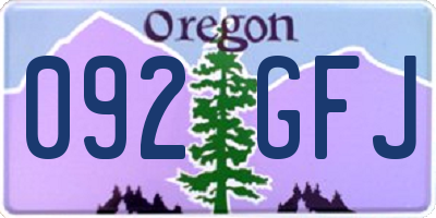 OR license plate 092GFJ