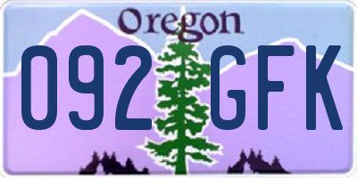 OR license plate 092GFK