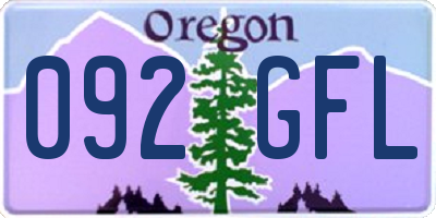 OR license plate 092GFL