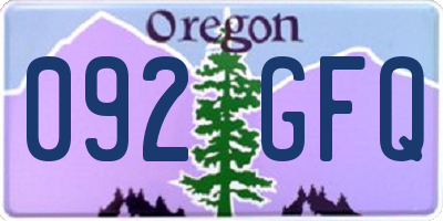 OR license plate 092GFQ