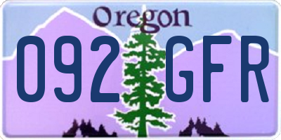 OR license plate 092GFR