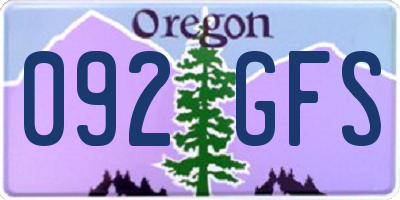 OR license plate 092GFS
