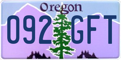 OR license plate 092GFT