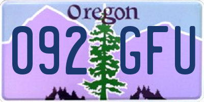 OR license plate 092GFU