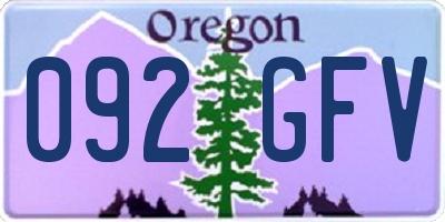 OR license plate 092GFV