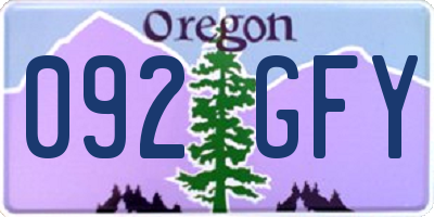 OR license plate 092GFY
