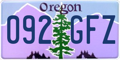 OR license plate 092GFZ