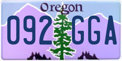 OR license plate 092GGA